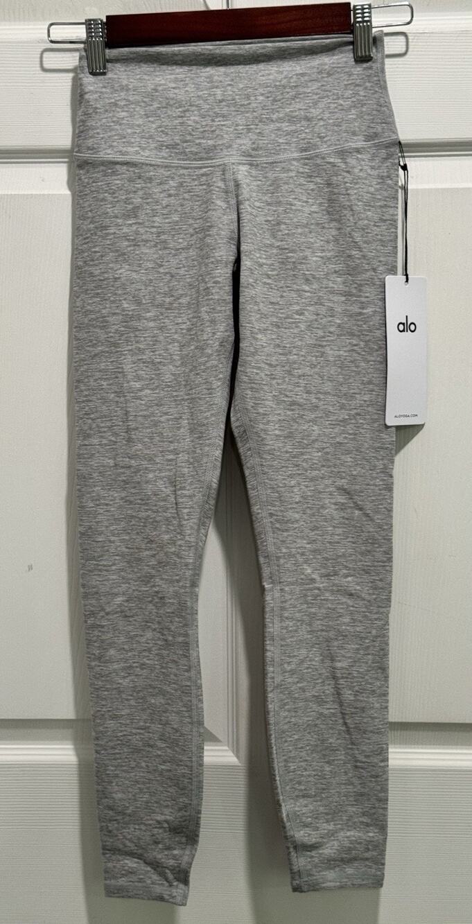 Alo Yoga Alosoft High-Waist 7/8 Highlight Legging Size XS Heather Grey NEW